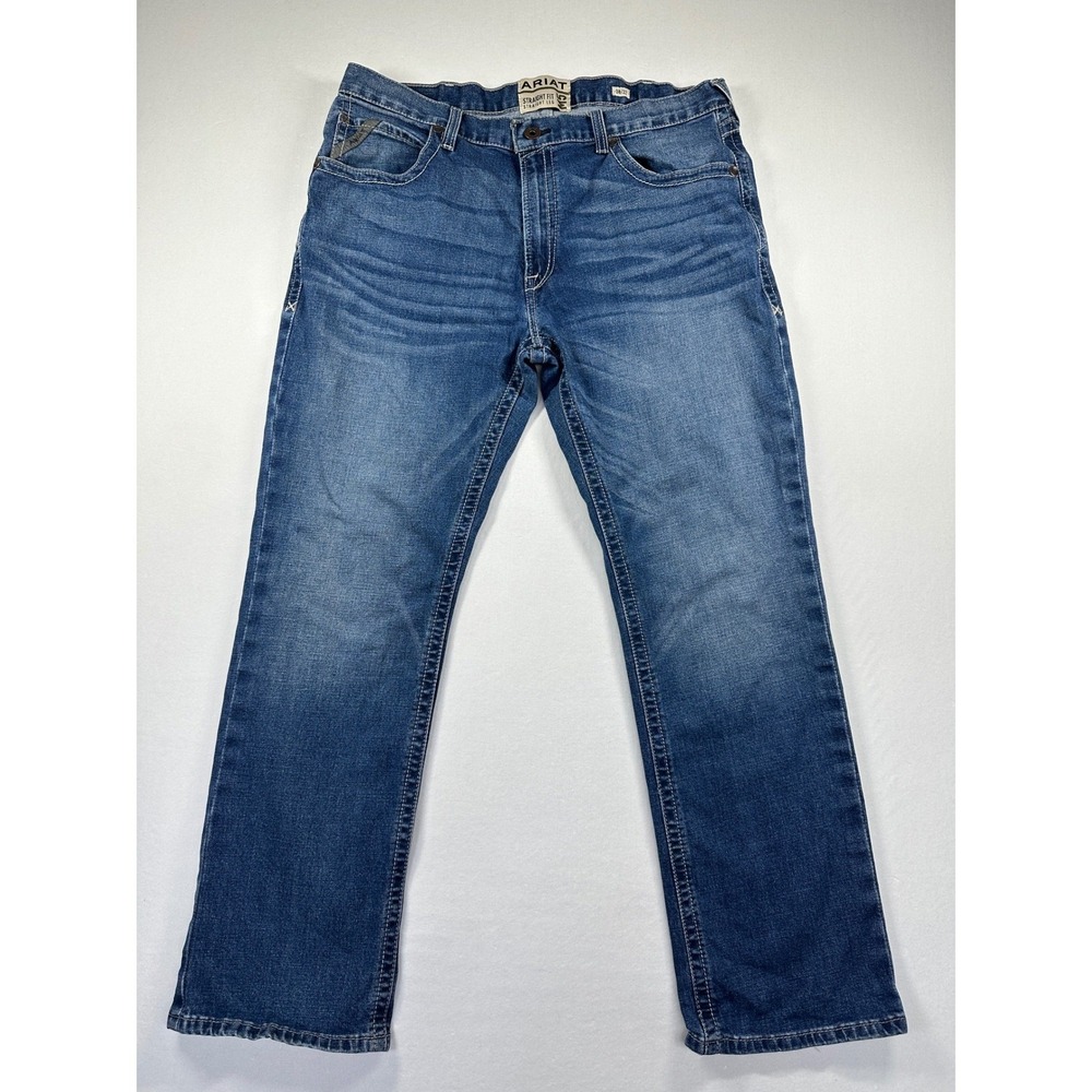 Ariat M5 Marston Straight Leg Jeans 38/32 Walden Blue Western Cowboy Workwear